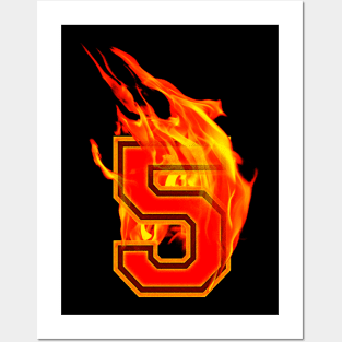 Burning Hot Sports Letter 5 Posters and Art